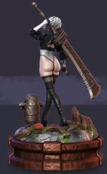 Nier Automata 2B Action Figure - 3D Printed Model — Image 3 of 5