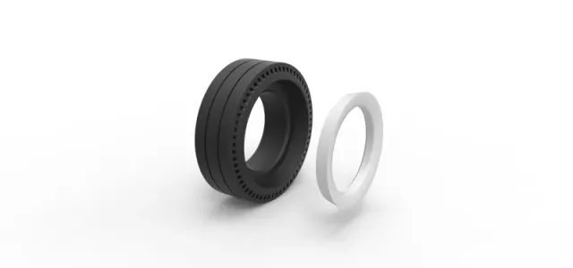 Whitewall rear tire of vintage dragster Version 4 Scale 1:25 — Фото 9 из 10