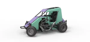600 Micro sprint car while turning Scale 1:25