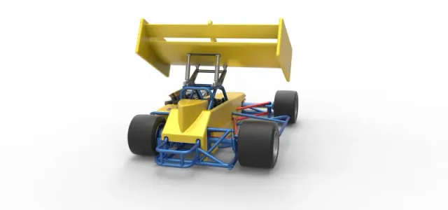 Supermodified front engine Winged race car V2 Scale 1:25 — Image 18 of 30