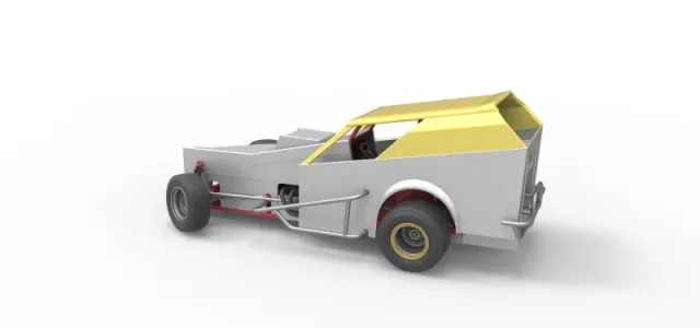 Vintage Dirt Modified stock car V7 while turning Scale 1:25 — Фото 12 из 31
