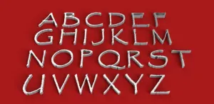 PAPYRUS FONT UPPERCASE 3D LETTERS STL FILE