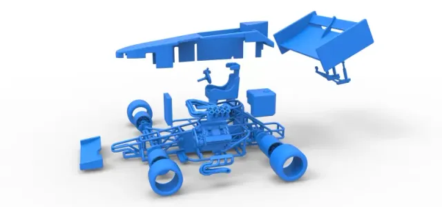 Supermodified front engine Winged race car V2 Scale 1:25 — Image 25 of 30