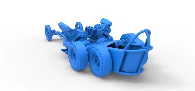 Diecast Front engine old school 6 wheeled dragster Scale 1:25 — Image 21 of 31
