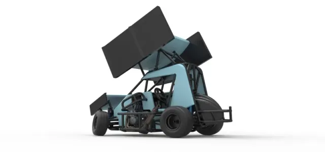 Winged 600 Micro sprint car while turning Scale 1:25 — Фото 13 из 31