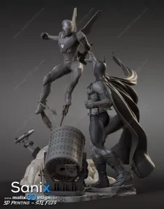 The Bat vs The Iron Avenger 3D Printed Model