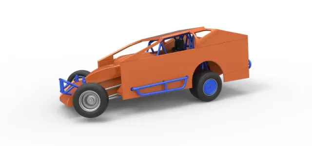 Northeast Dirt Modified stock car while turning Scale 1:25 — Image 3 of 31