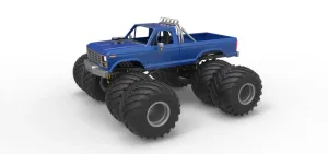Diecast vintage Monster Truck with double wheels Scale 1:25