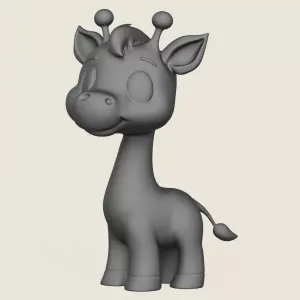 Cartoon Giraffe Print Ready 3D Model