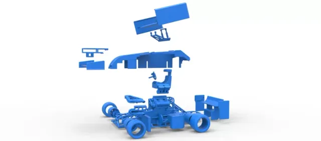 Supermodified front engine Winged race car V3 Scale 1:25 — Фото 28 из 31