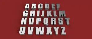 IMPACT font uppercase 3D letters STL file