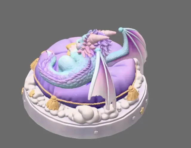 Sleeping Dream Dragon STL File 3D Print — Фото 4 из 10