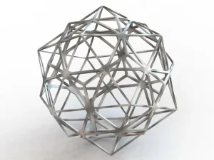 Wireframe Shape Compound of Dodecahedron and Icosahedron