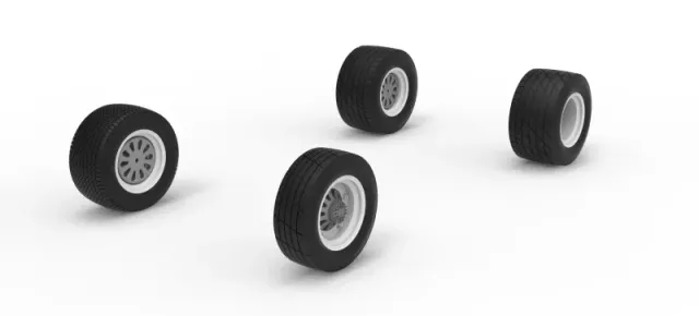 Wheel Set of Vintage Dirt Modified stock car Scale 1:25 — Фото 2 из 14