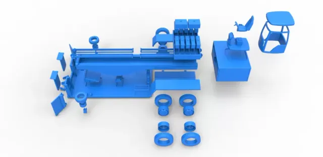 Diecast tractor pulling sled Scale 1 to 25 — Фото 28 из 31
