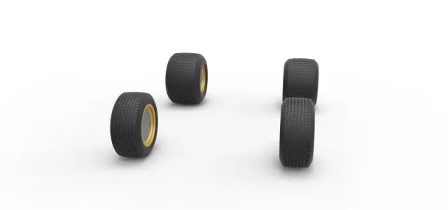 Wheel Set of Vintage Dirt Supermodified stock car Scale 1:25 — Image 3 of 12