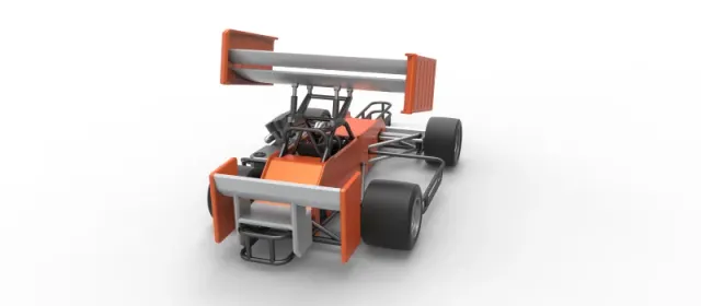 Supermodified front engine Winged race car V3 Scale 1:25 — Фото 18 из 31