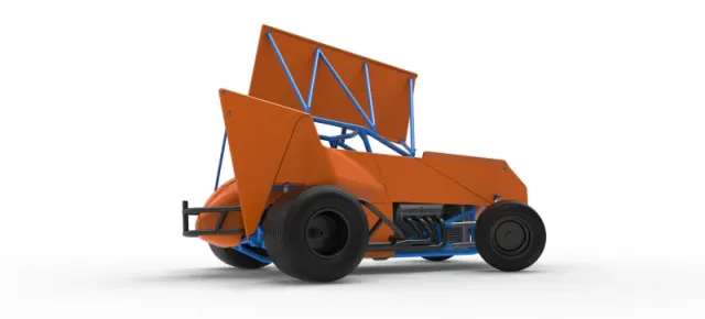 Winged Sprint car Version 2 while turning Scale 1:25 — Фото 21 из 30
