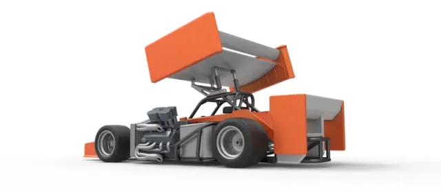 Supermodified front engine Winged race car V3 Scale 1:25 — Фото 13 из 31