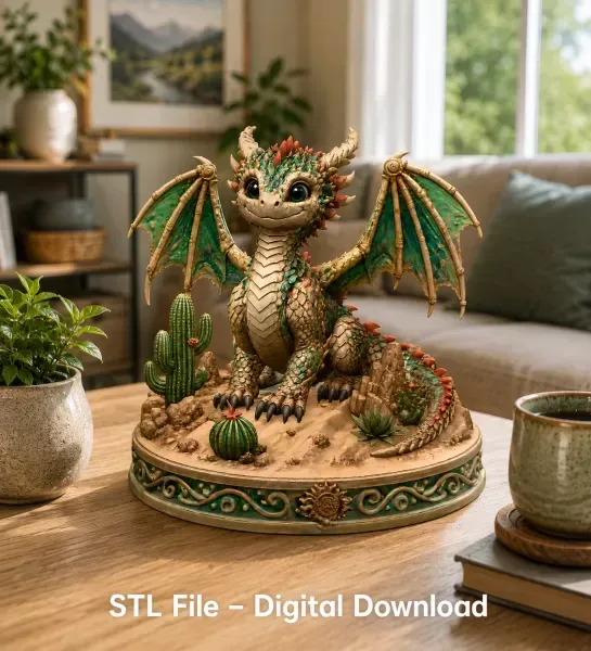 Fantasy Desert Dragon STL File for 3D Printing — Фото 2 из 11