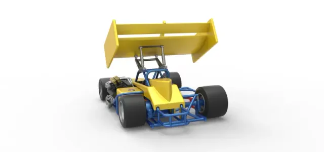 Supermodified front engine Winged race car V2 Scale 1:25 — Image 14 of 30