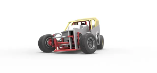 Vintage Dirt Modified stock car V7 while turning Scale 1:25 — Фото 6 из 31
