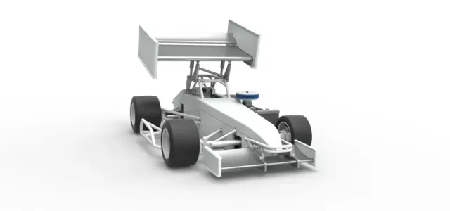 Supermodified front engine Winged race car V4 Scale 1:25 — Фото 21 из 30