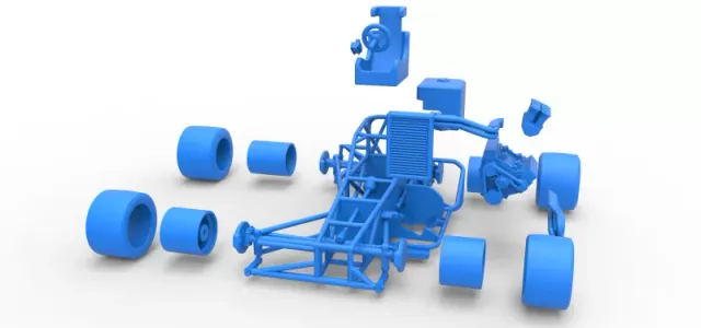 Supermodified front engine race car Base Version 2 Scale 1:25 — Фото 28 из 31