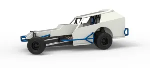 Vintage Dirt Modified stock car V8 while turning Scale 1:25