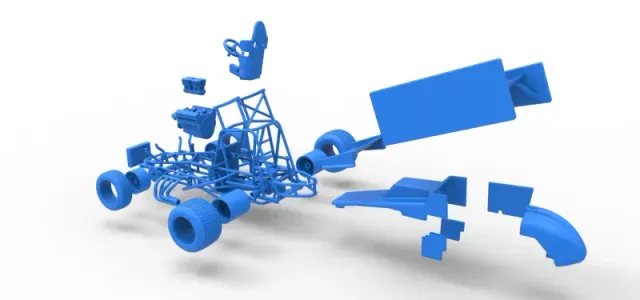 Vintage Winged Sprint car Scale 1:25 — Фото 30 из 31