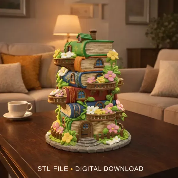 Enchanted Book Tower House STL File 3D Printable — Фото 2 из 10