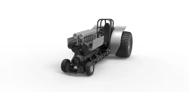 Diecast Mini Rod pulling tractor with V12 engine Scale 1 to 25 — Фото 3 из 31