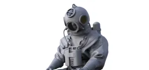 Figure of a historical diver for a ship model