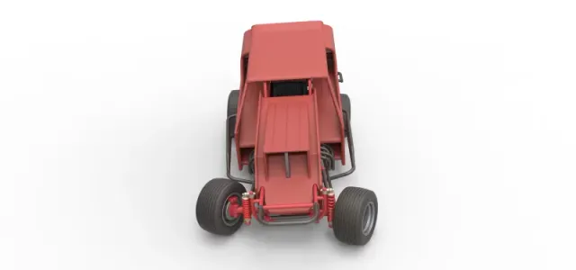 Vintage Dirt Modified stock car Version 4 while turning 1:25 — Фото 8 из 31