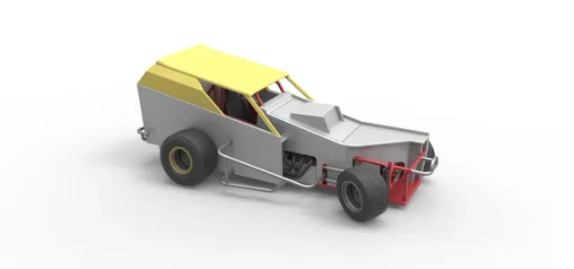 Vintage Dirt Modified stock car V7 while turning Scale 1:25 — Фото 24 из 31
