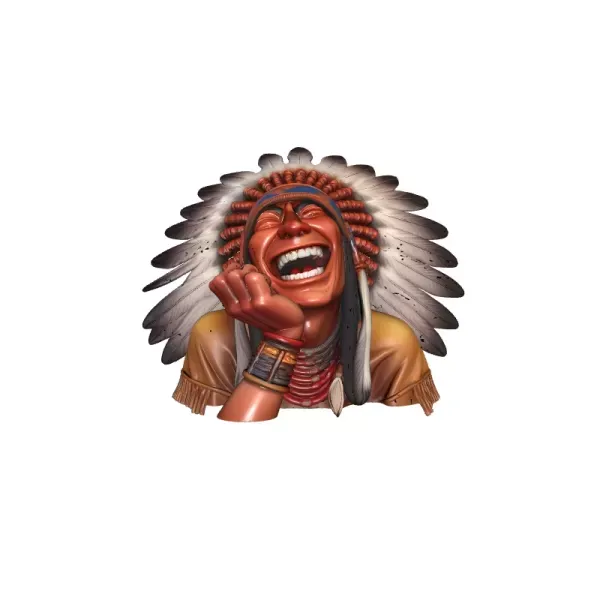 Laughing Apache Warrior 3D Model — Фото 3 из 6