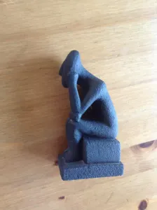African mini Sculpture of Thinking Man