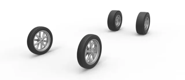 Wheel Set of Vintage Front engine dragster V6 Scale 1:25 — Фото 2 из 13
