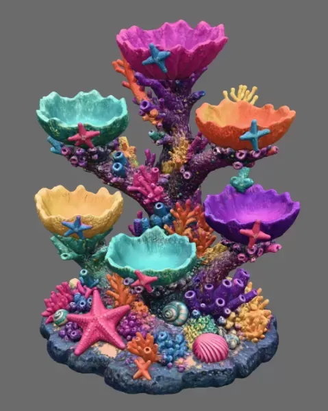 Colorful Coral Reef Tree Organizer STL File for 3D Print — Фото 7 из 17