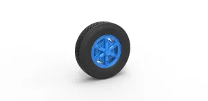 Front 6 spoke wheel of old school truck 1:25