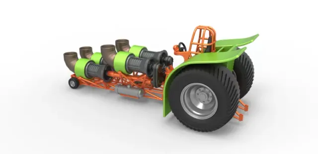 Diecast Pulling tractor with 4 jet engines Version 3 1:25 — Фото 9 из 31