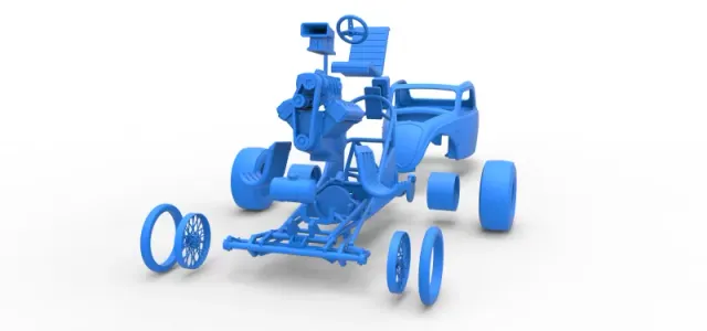 Front engine old school dragster with shell V10 Scale 1:25 — Фото 21 из 26