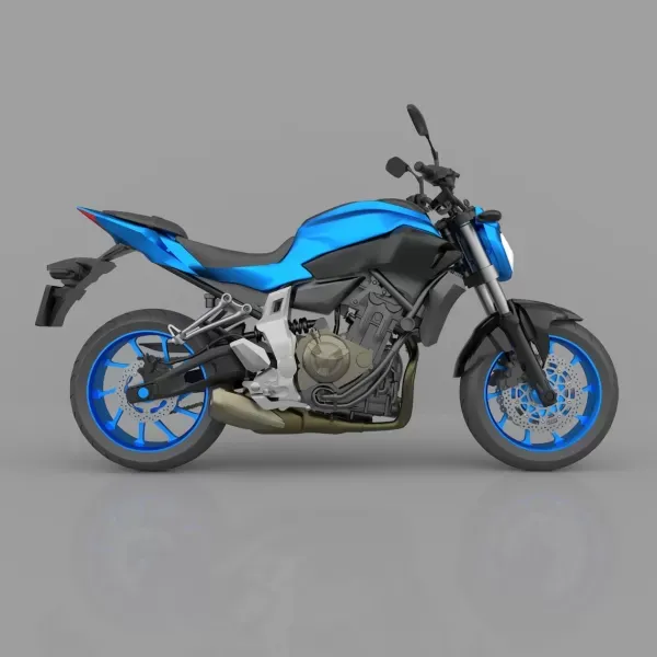 3D Printable Yamaha MT-07/FZ-07 Street Motorcycle Model — Фото 2 из 10