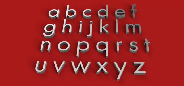 LUZ SANS BOOK font lowercase 3D letters STL file — Image 4 of 4