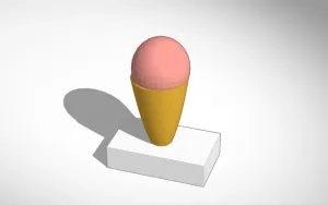 Strawberry ice cream on stand