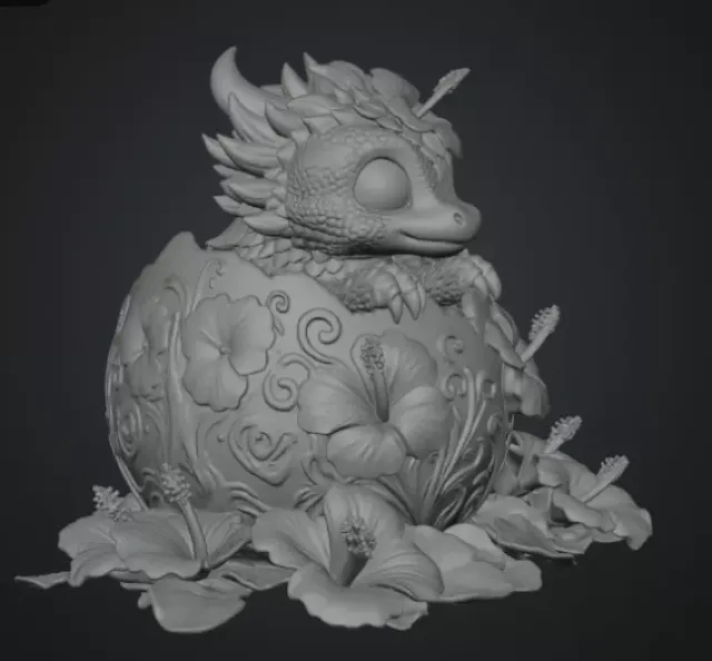 Hibiscus Hatchling Dragon STL File for 3D Print — Фото 17 из 17