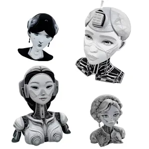 Cyberpunk Era Ladies Collection - Retro-Futuristic Character Bus
