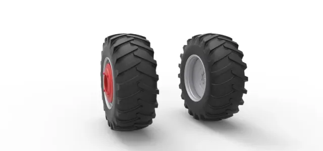 Wheel Set of Vintage Pulling tractor Scale 1:25 — Фото 7 из 12