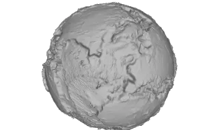 Earth Globe Without Water