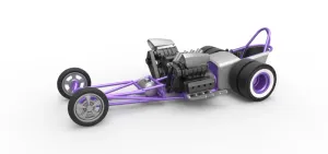Diecast Front engine old school dragster with 2 V8 Scale 1:25